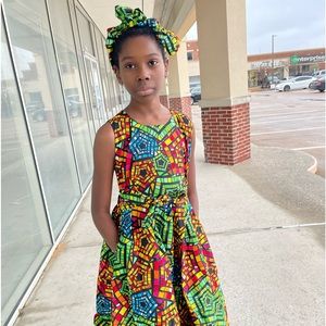 African clothing for girls/kids with headband